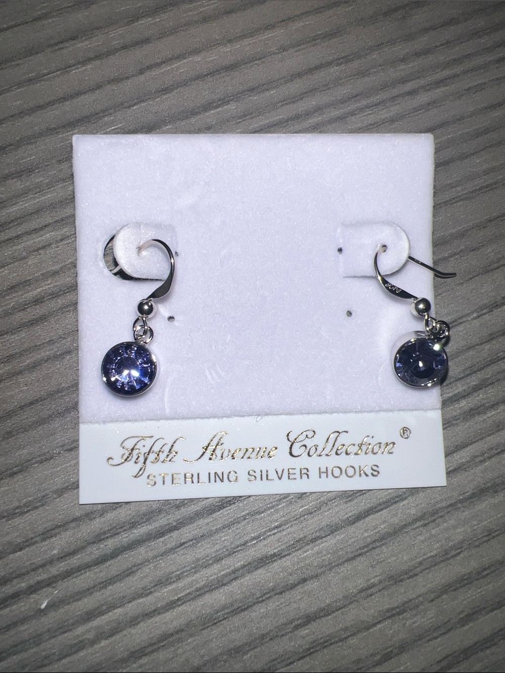 Fifth Avenue Collection Silver Hook Earrings with Purple Swarovski Crystal Drops